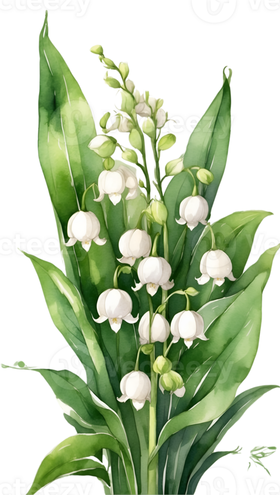 AI generated lily of the valley flower clipart AI Generative png