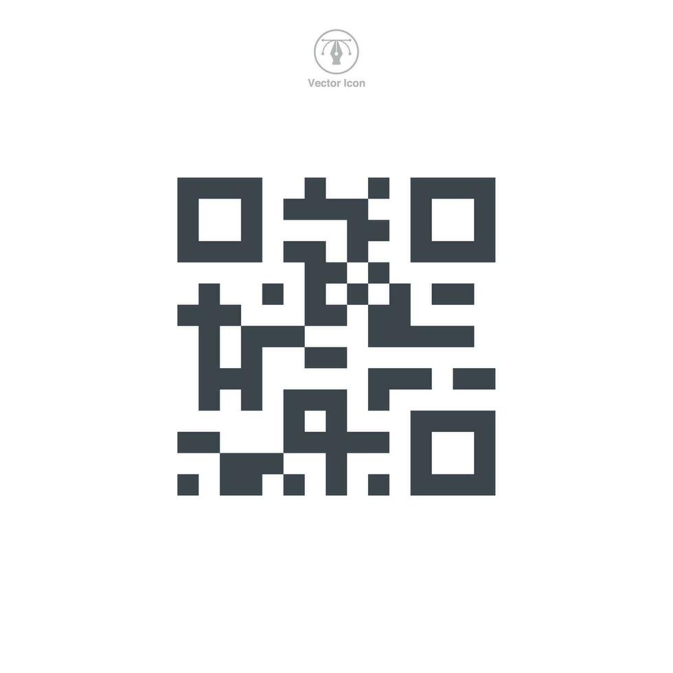 scan qr code icon. Barcode icon symbol vector illustration isolated on white background