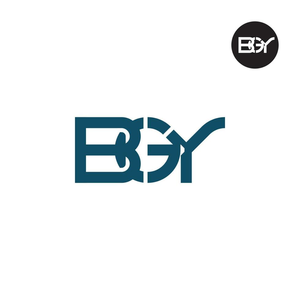 letra bgy monograma logo diseño vector