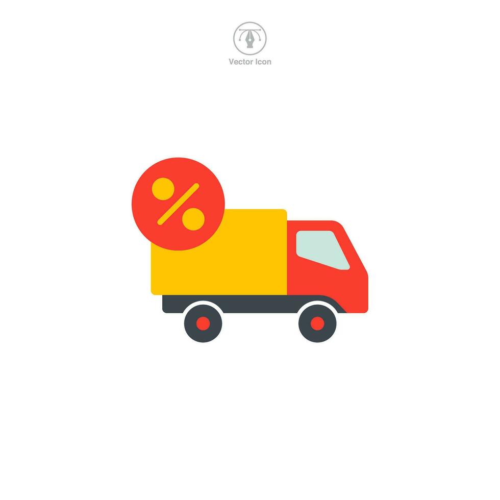 Free Shipping. Truck delivery Icon symbol vector illustration isolated on white background