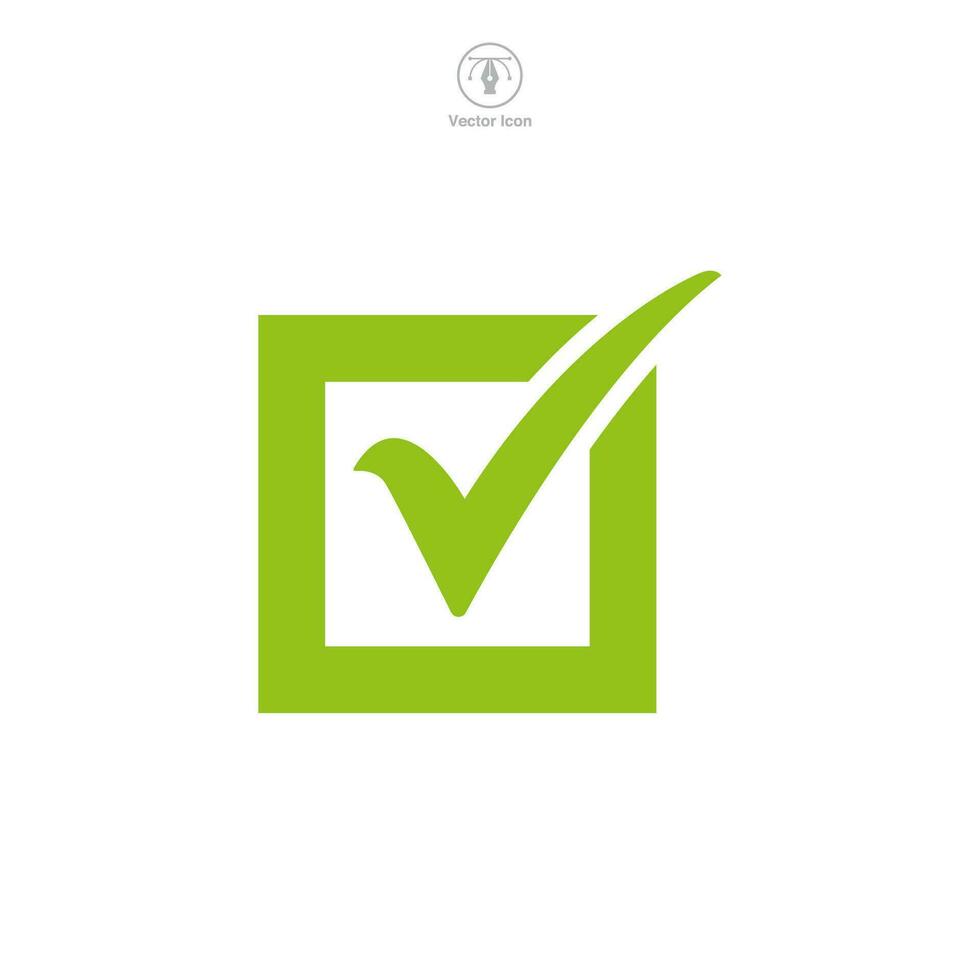 Check Mark Icon symbol vector illustration isolated on white background
