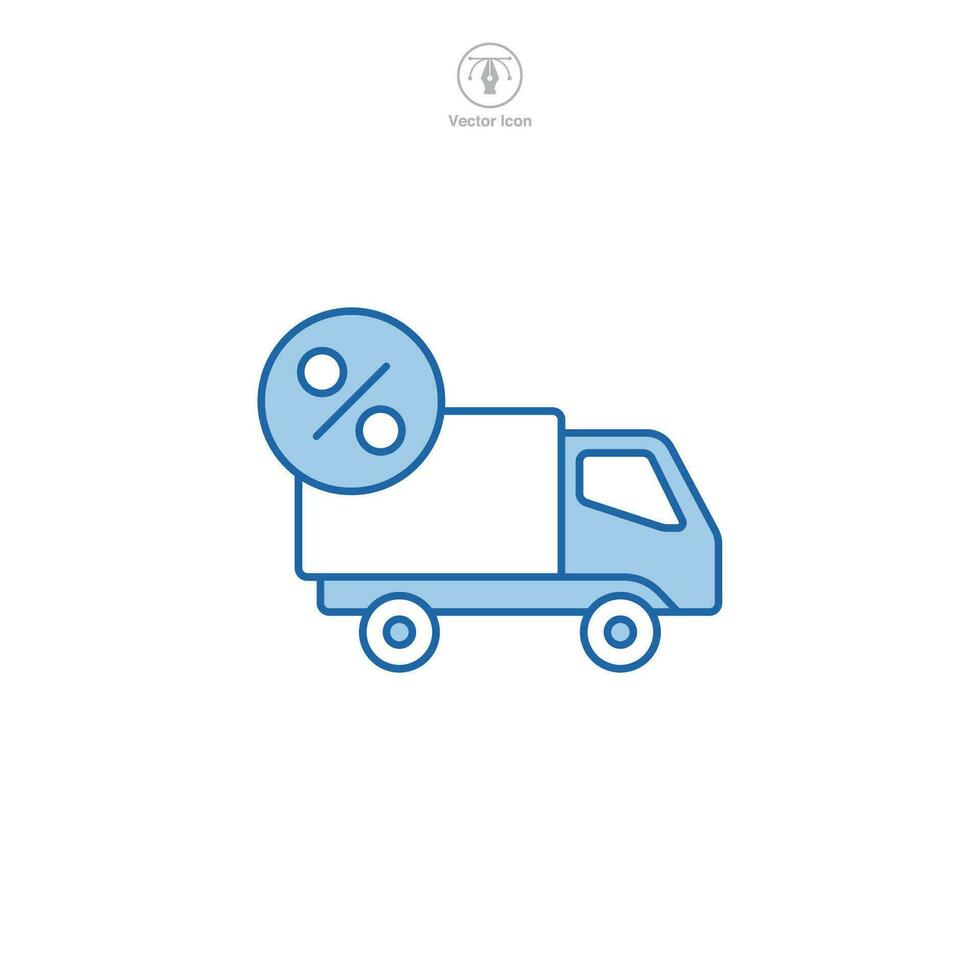 Free Shipping. Truck delivery Icon symbol vector illustration isolated on white background