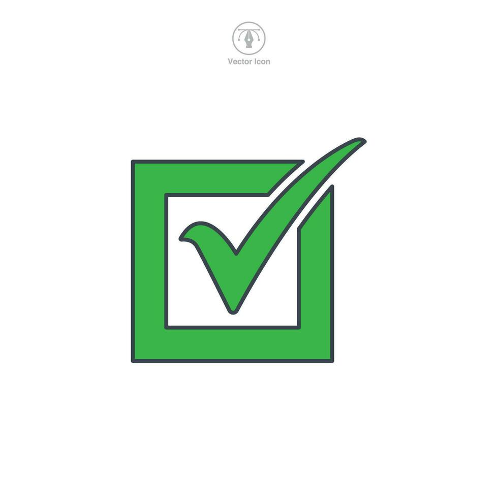 Check Mark Icon symbol vector illustration isolated on white background