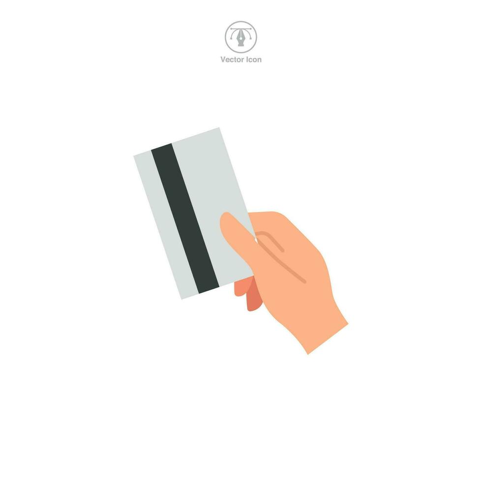 crédito tarjeta icono. mano participación crédito tarjeta símbolo vector ilustración aislado en blanco antecedentes