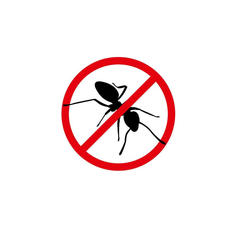 anti ant sign illustration vector, insect prohibition symbol vector