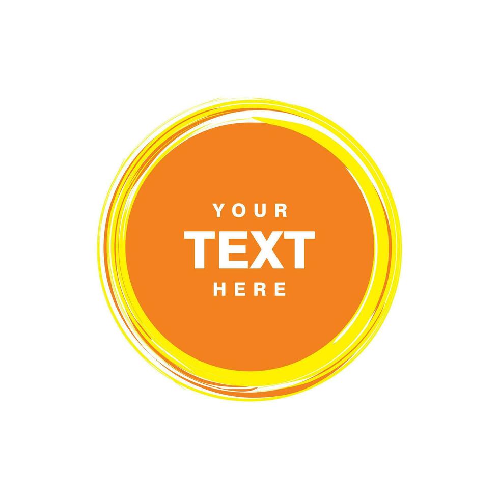 abstract colorful yellow orange circle brush design, circle brush with copy space for text template vector