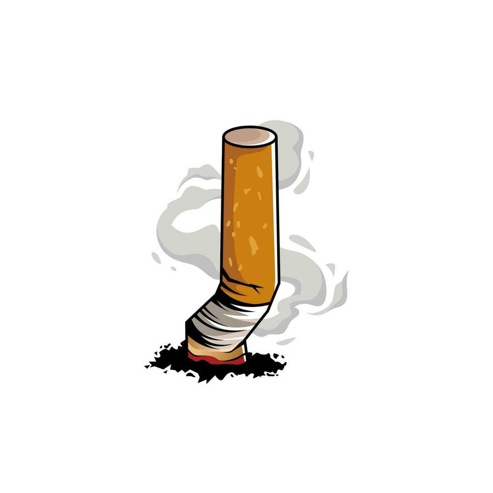 dead burning cigarette illustration vector, world no tobacco day vector