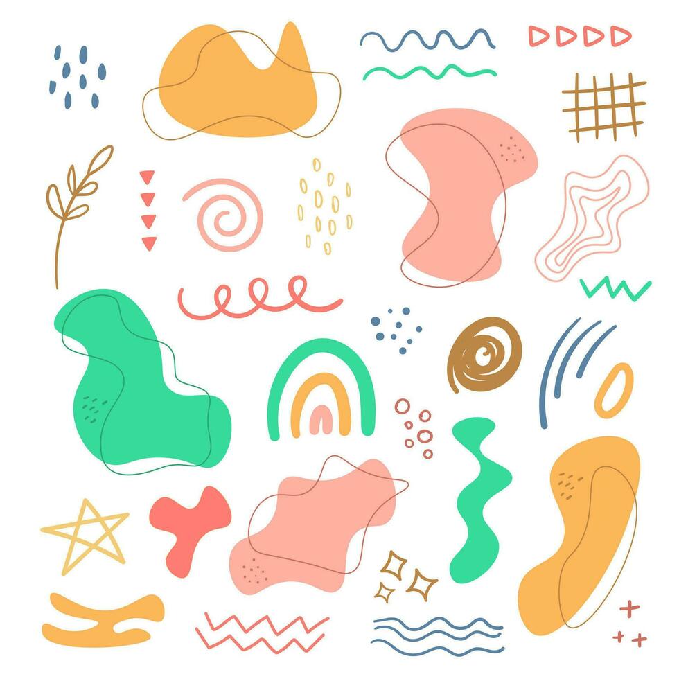 abstract hand drawn shape collection vector