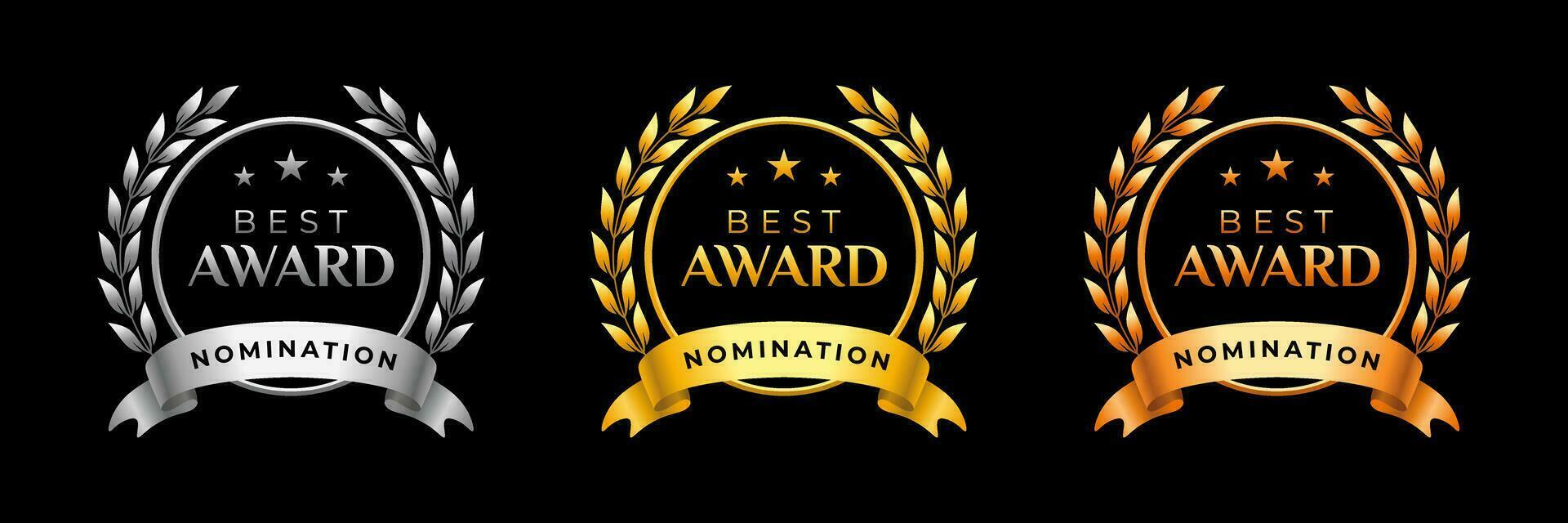contest awards emblems collection, award nomination vector