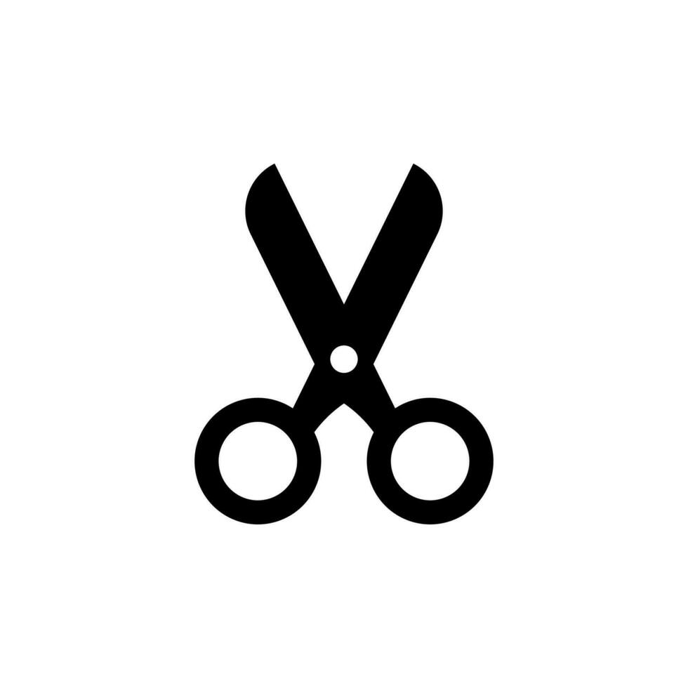 Simple Flat Scissors Icon Illustration Design, Silhouette Scissors Symbol Isolated on White Background Template Vector