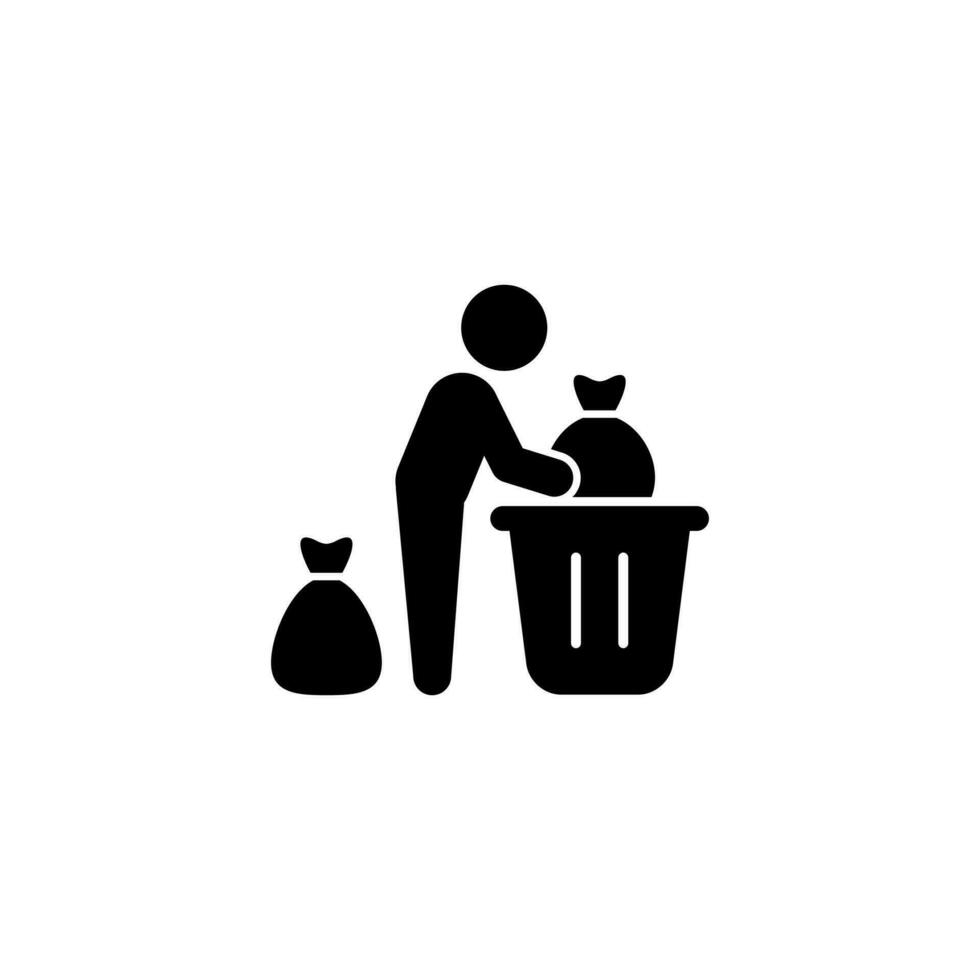 people throw garbage icon illustration vector