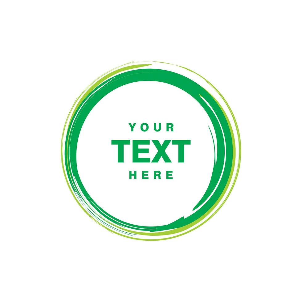abstract green circle brush design, circle brush with copy space for text template vector