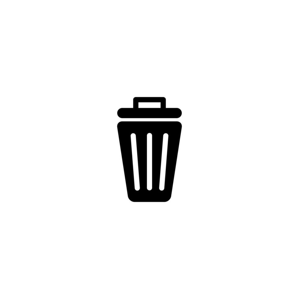 trash bin icon illustration design, flat trash can symbol template vector