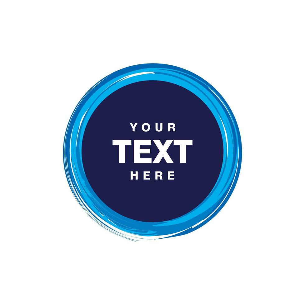 abstract blue circle brush design, circle brush with copy space for text template vector