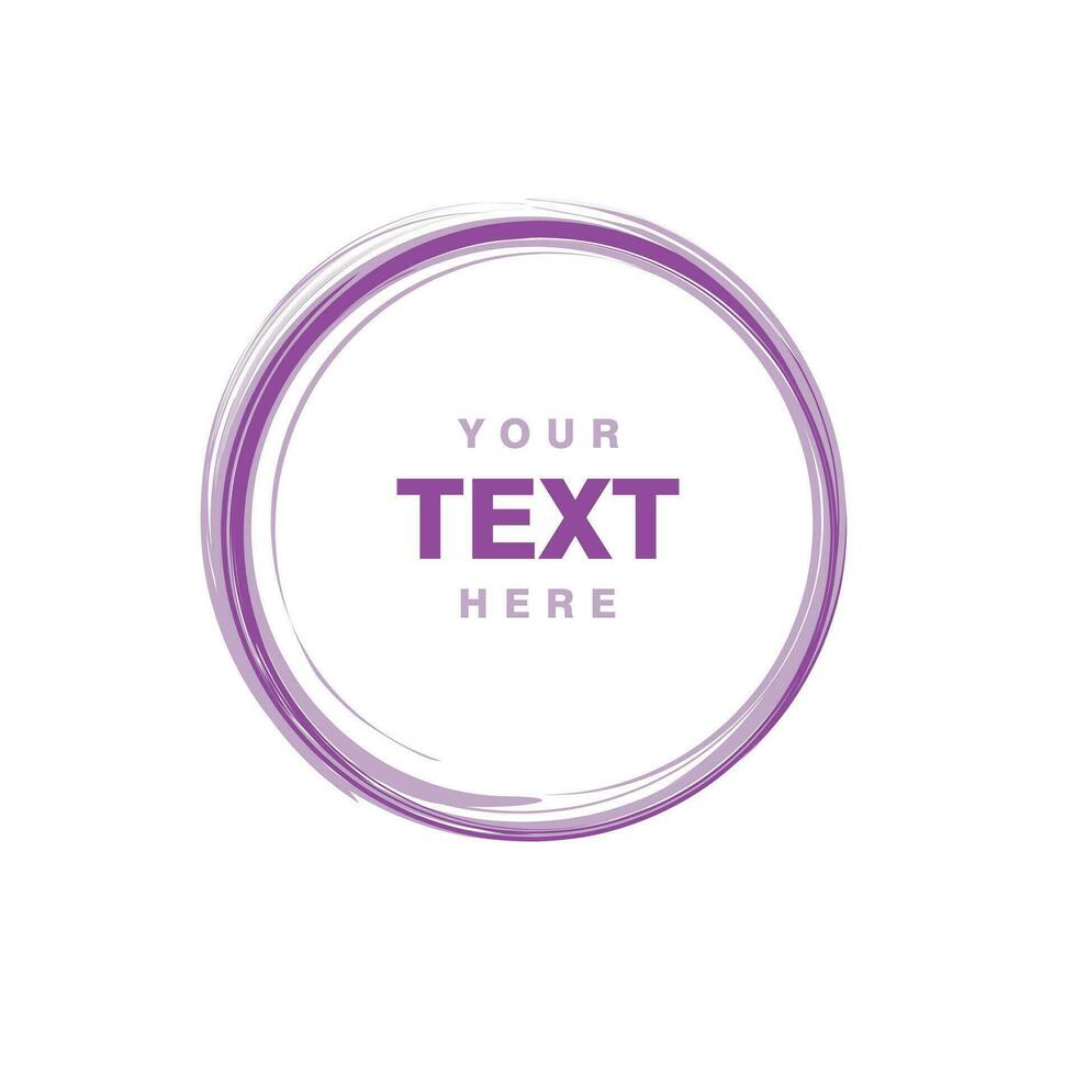 abstract purple circle brush design, circle brush with copy space for text template vector
