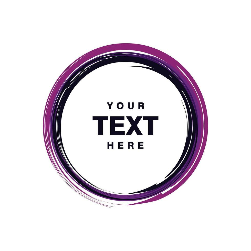 abstract purple circle brush design, circle brush with copy space for text template vector