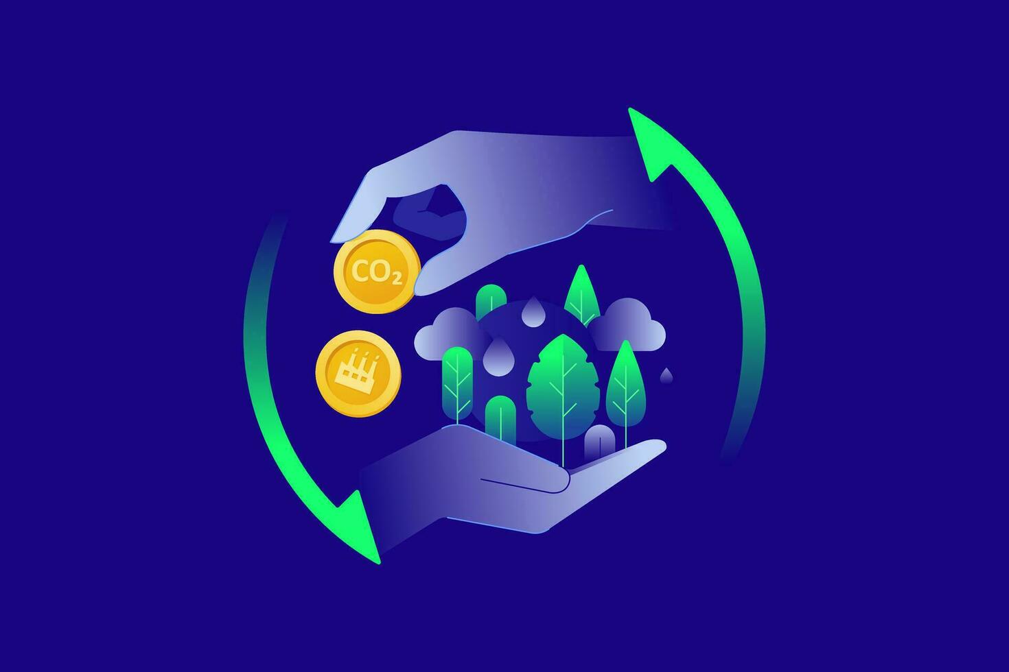 Carbon Credit Markets Exchange vector