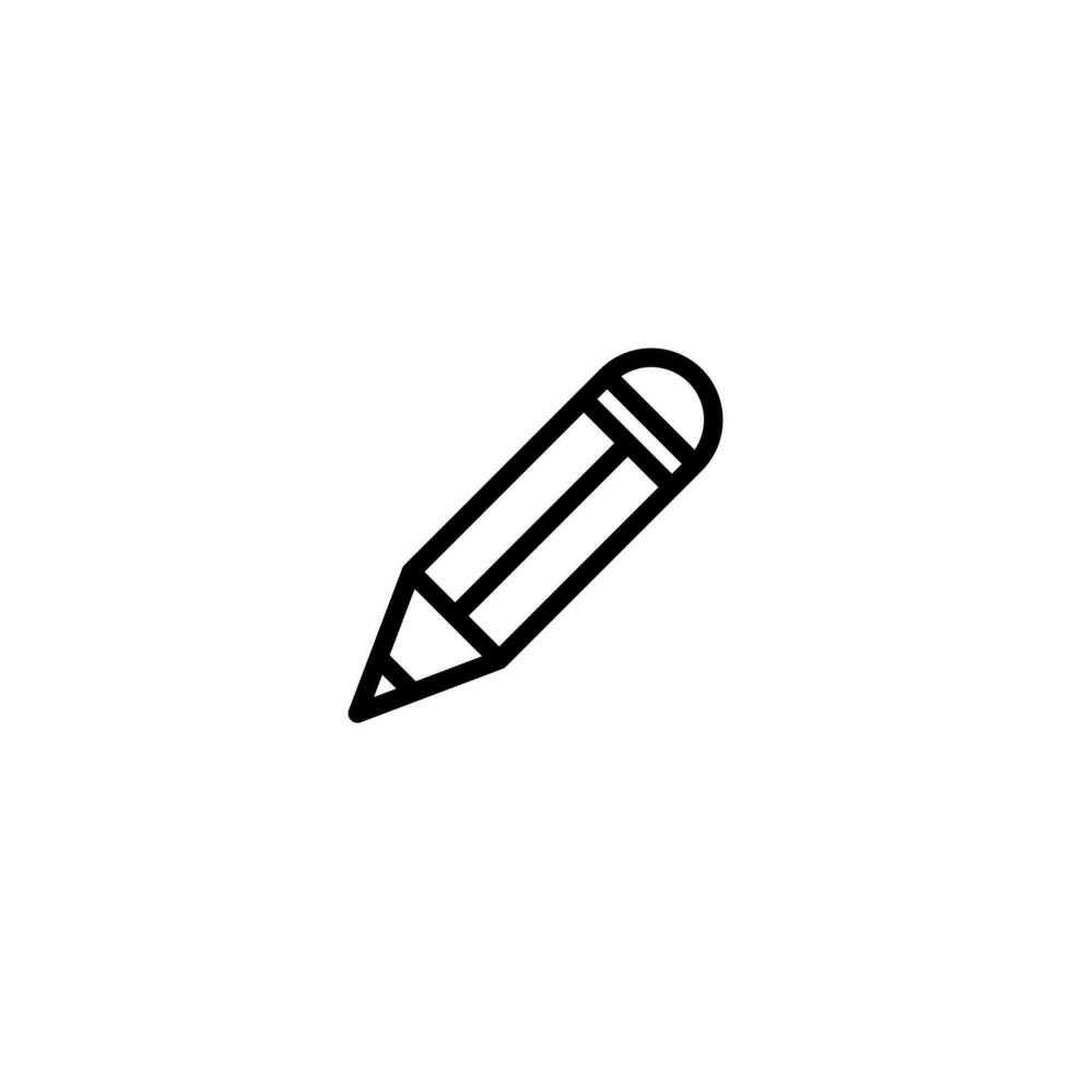 Simple Flat Pencil Icon Illustration Design, Silhouette Pencil Symbol With Outlined Style Template Vector