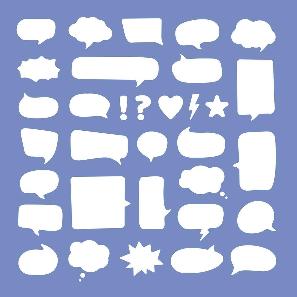 set of flat speech bubble vector element