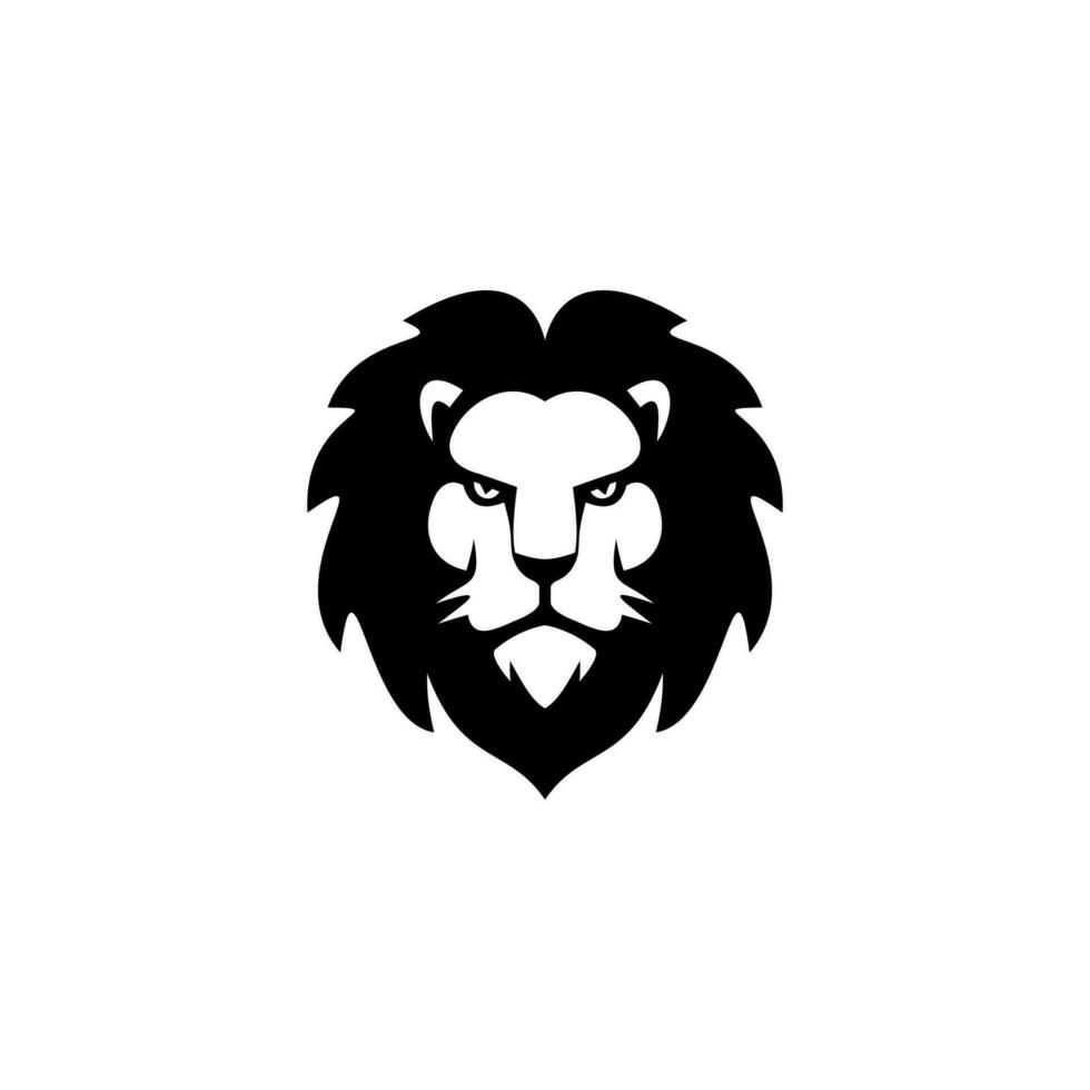 sencillo león cabeza icono vector ilustración, león logo diseño