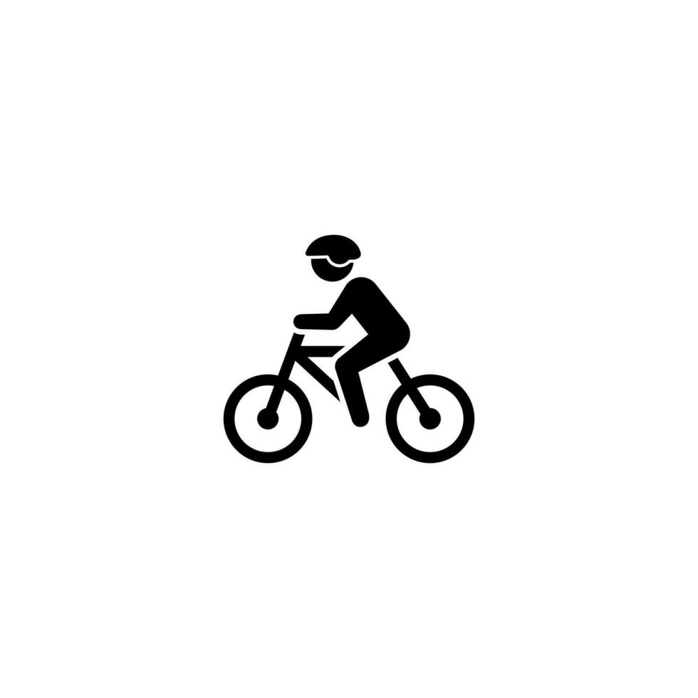 simple cycling icon illustration design, flat cyclist symbol template vector