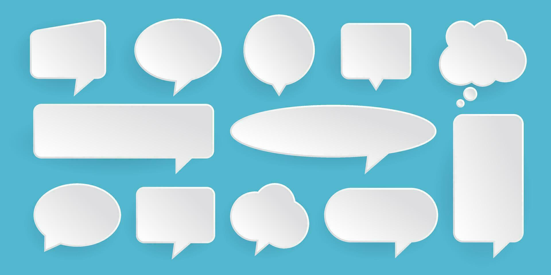 set of 3d speech bubble vector element