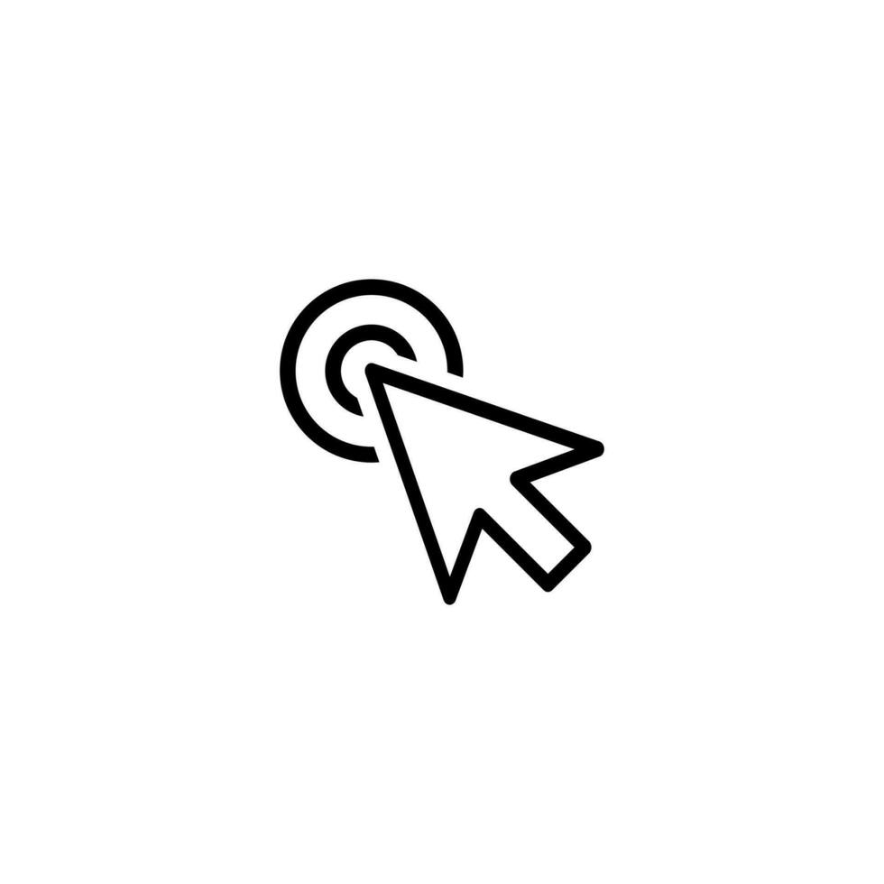 Simple Cursor Icon Illustration Design, Mouse Pointer Cursor Symbol with Outlined Style Template Vector