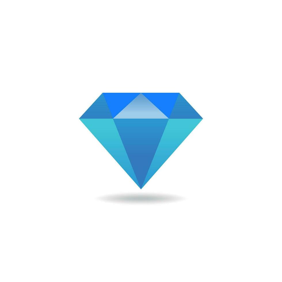 Simple Realistic Blue Diamond Icon Sign Illustration Design, Jewel Diamond Symbol Template Vector