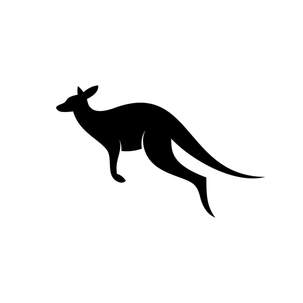 jumping kangaroo icon illustration design, kangaroo silhouette logo vector