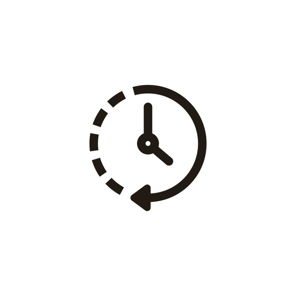 Modern Clock Icon Illustration Design, Clock Symbol With Outlined Style Template Vector