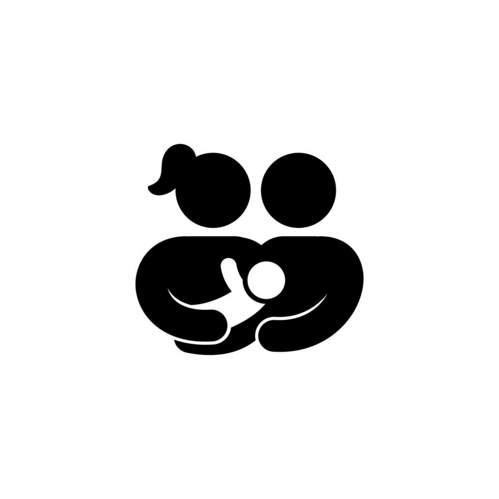 symbol of father and mother holding baby vector