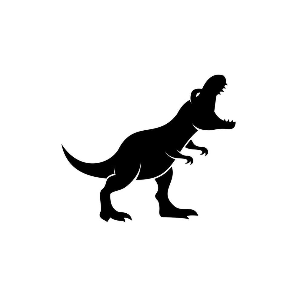 dinosaur icon illustration design, angry t-rex silhouette logo vector