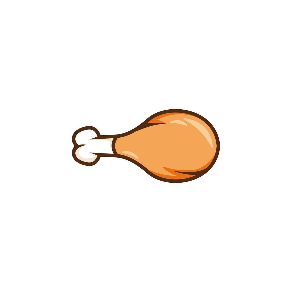 cute chicken leg icon design vector