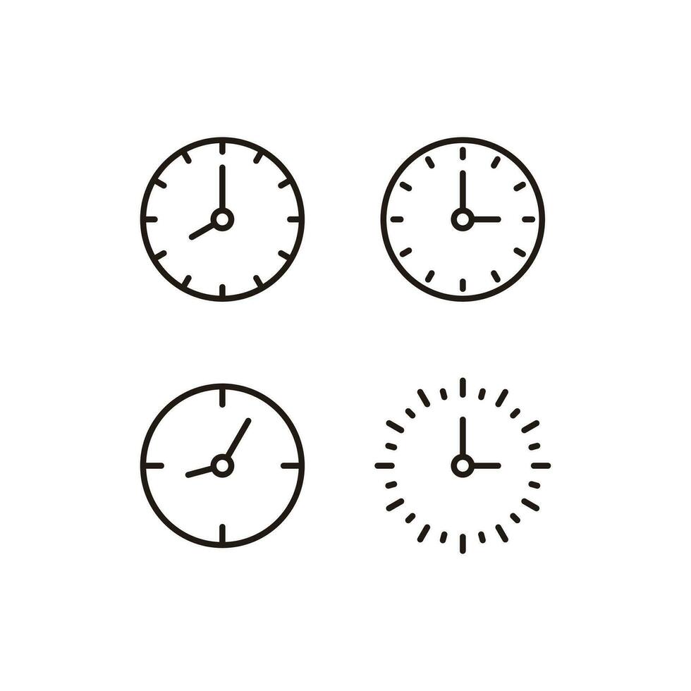 conjunto de sencillo reloj icono ilustración diseño, icono símbolo colección con resumido estilo modelo vector