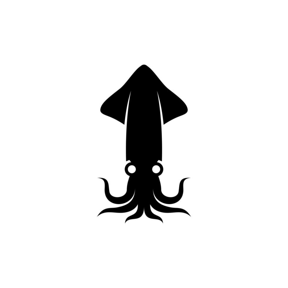 simple cute squid icon illustration vector