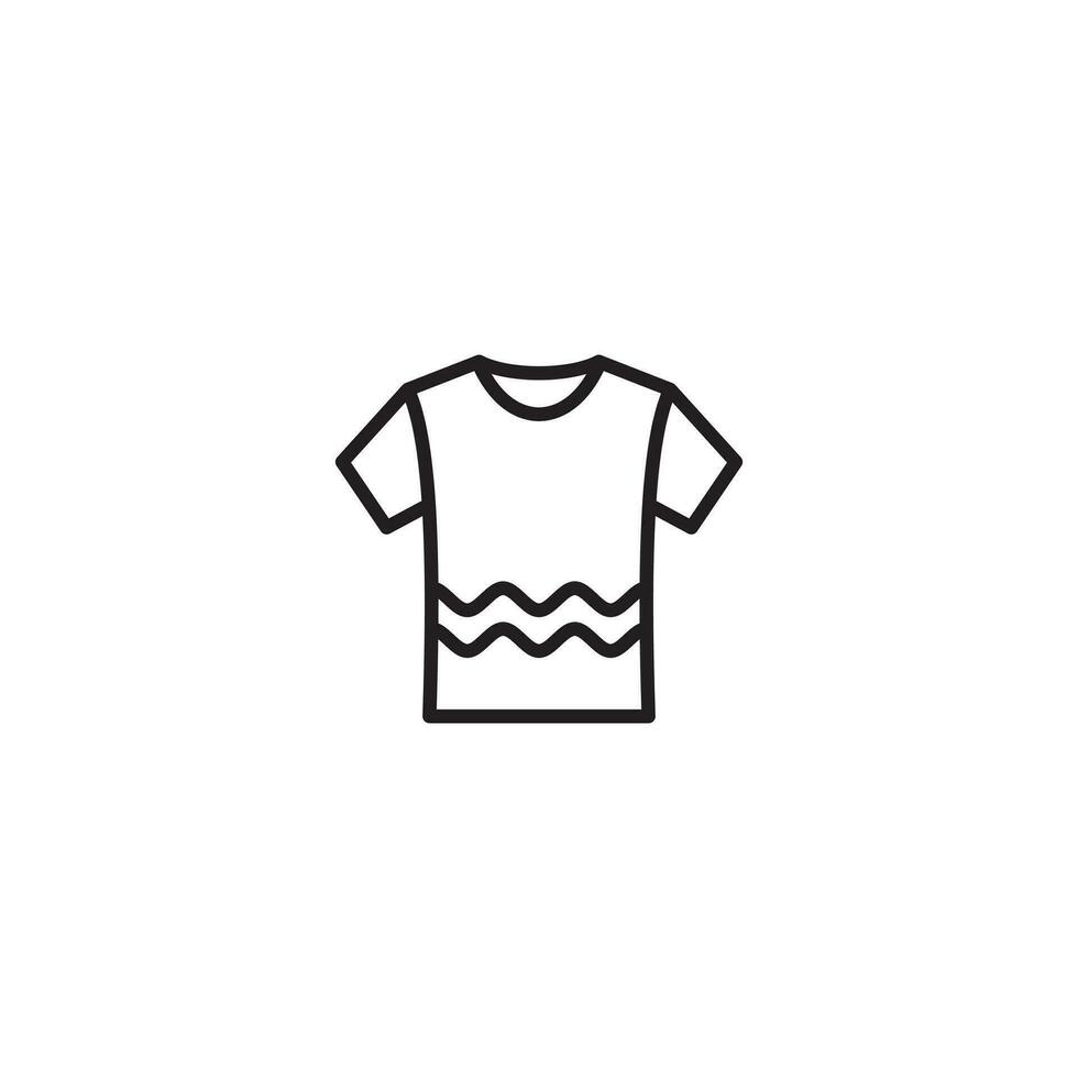 Simple Flat T Shirt Icon Illustration Design, T Shirt Symbol with Outlined Style Template Vector