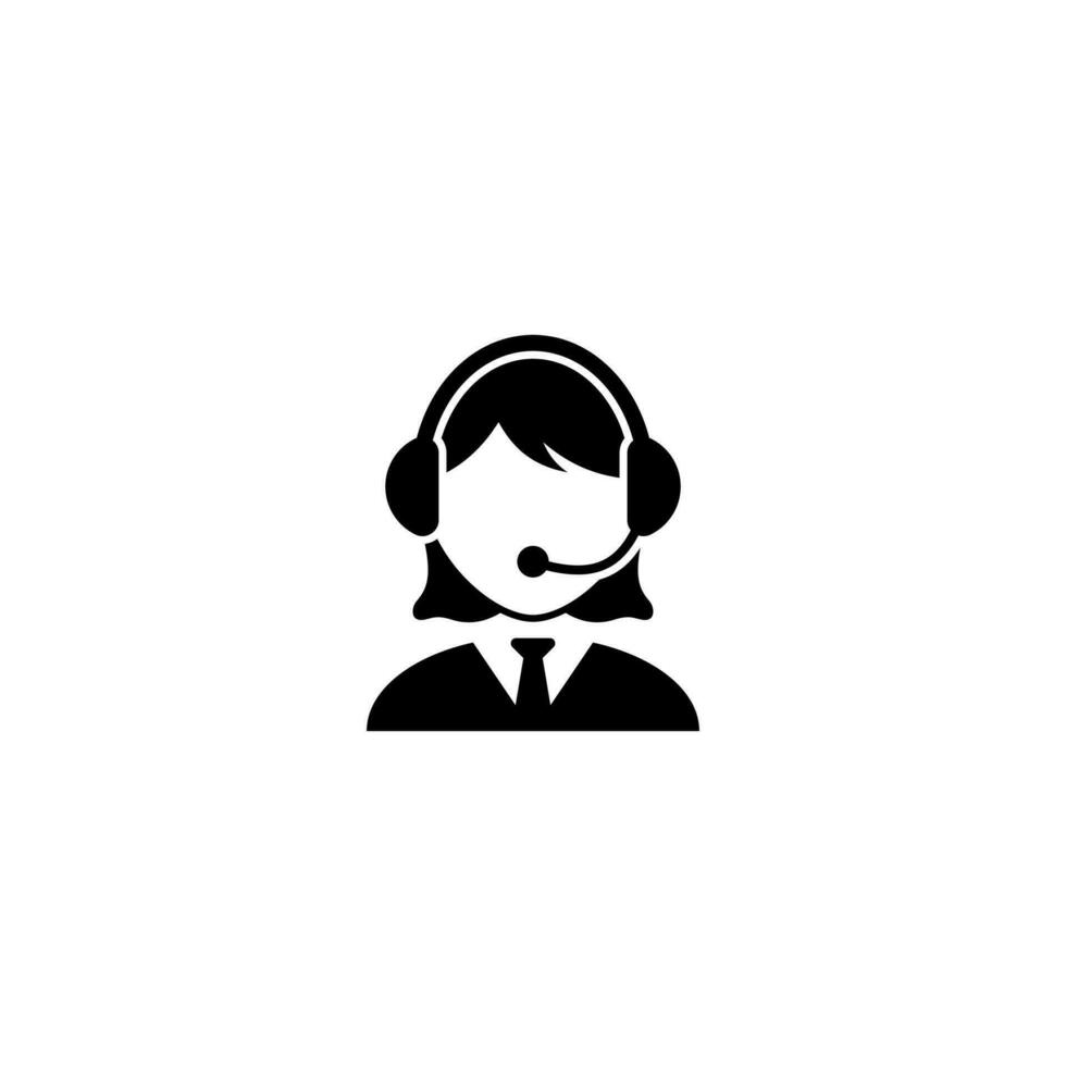 simple female call center icon design template vector