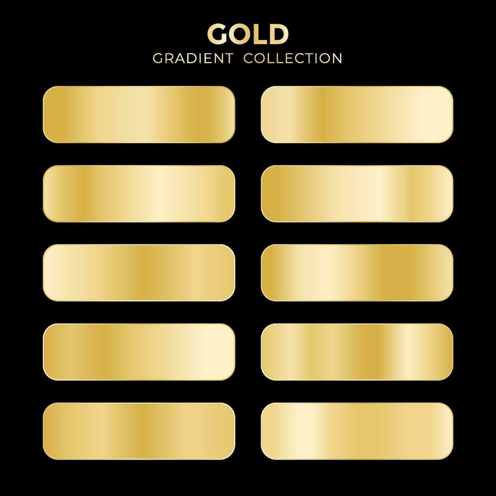 gold metallic gradient collection vector