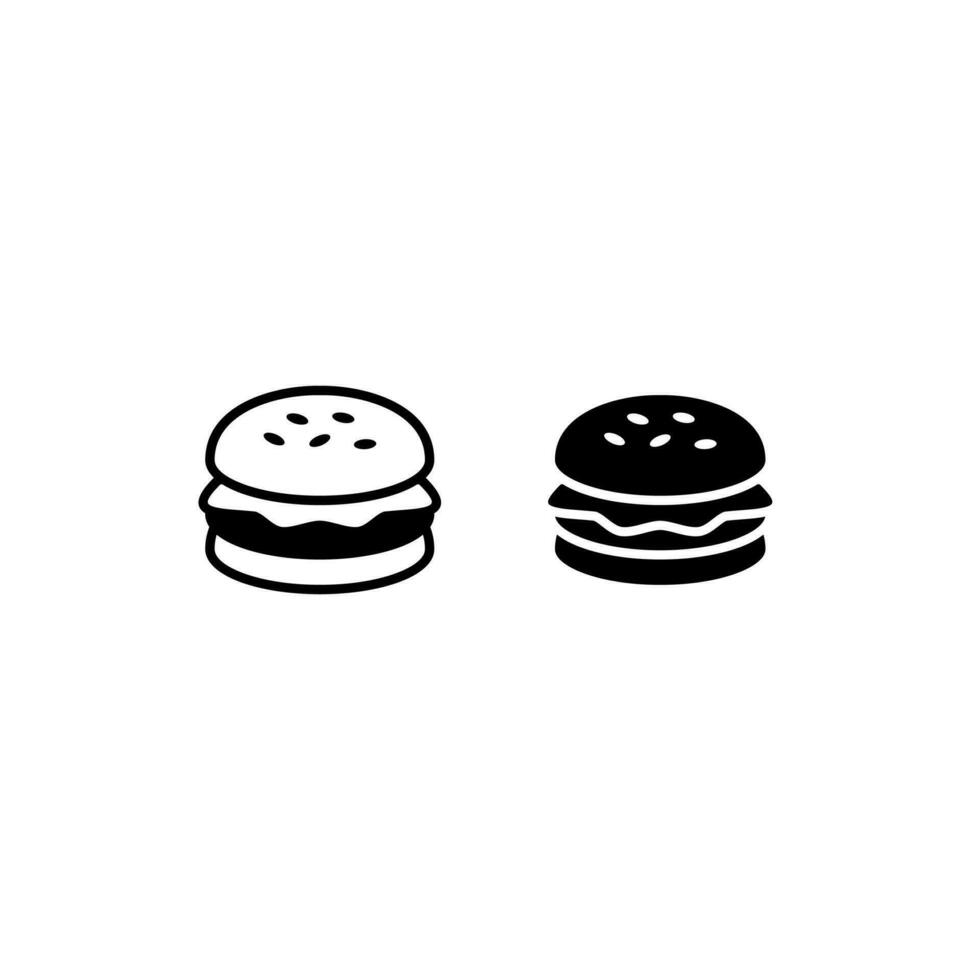 set of flat burger icon illustration vector