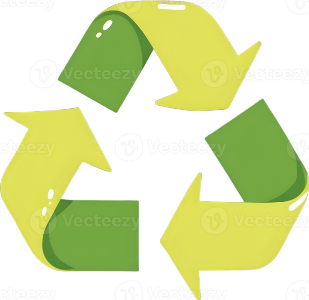 AI generated green recycling symbol png