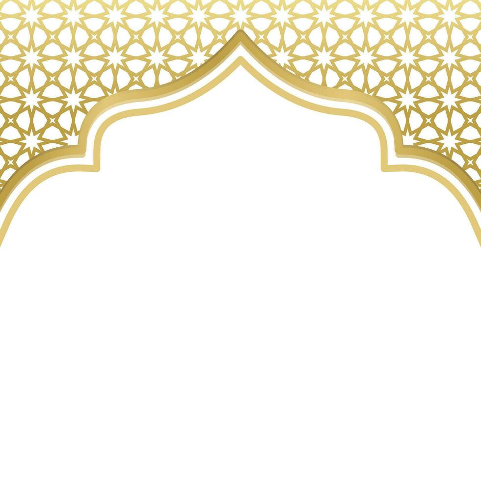 golden islamic gate background design, luxury islamic background with copy space template vector