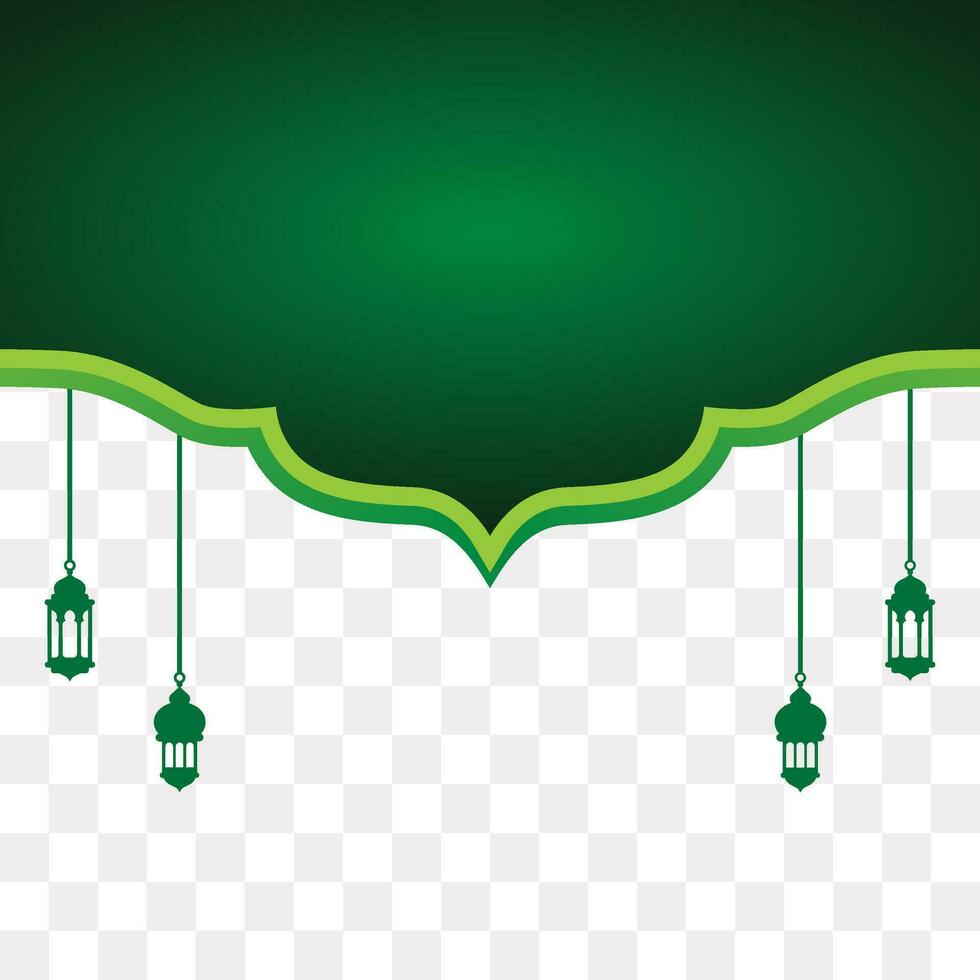 green islamic background element design, islamic mosque shape with copy space template vector