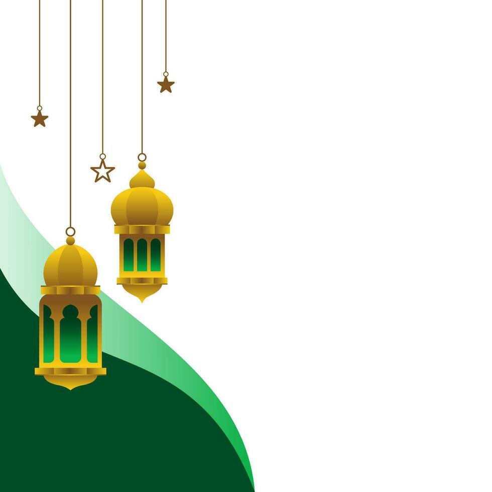 golden islamic lantern illustration design vector