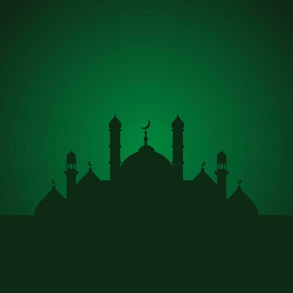 dark green islamic background element design, islamic mosque shape template vector