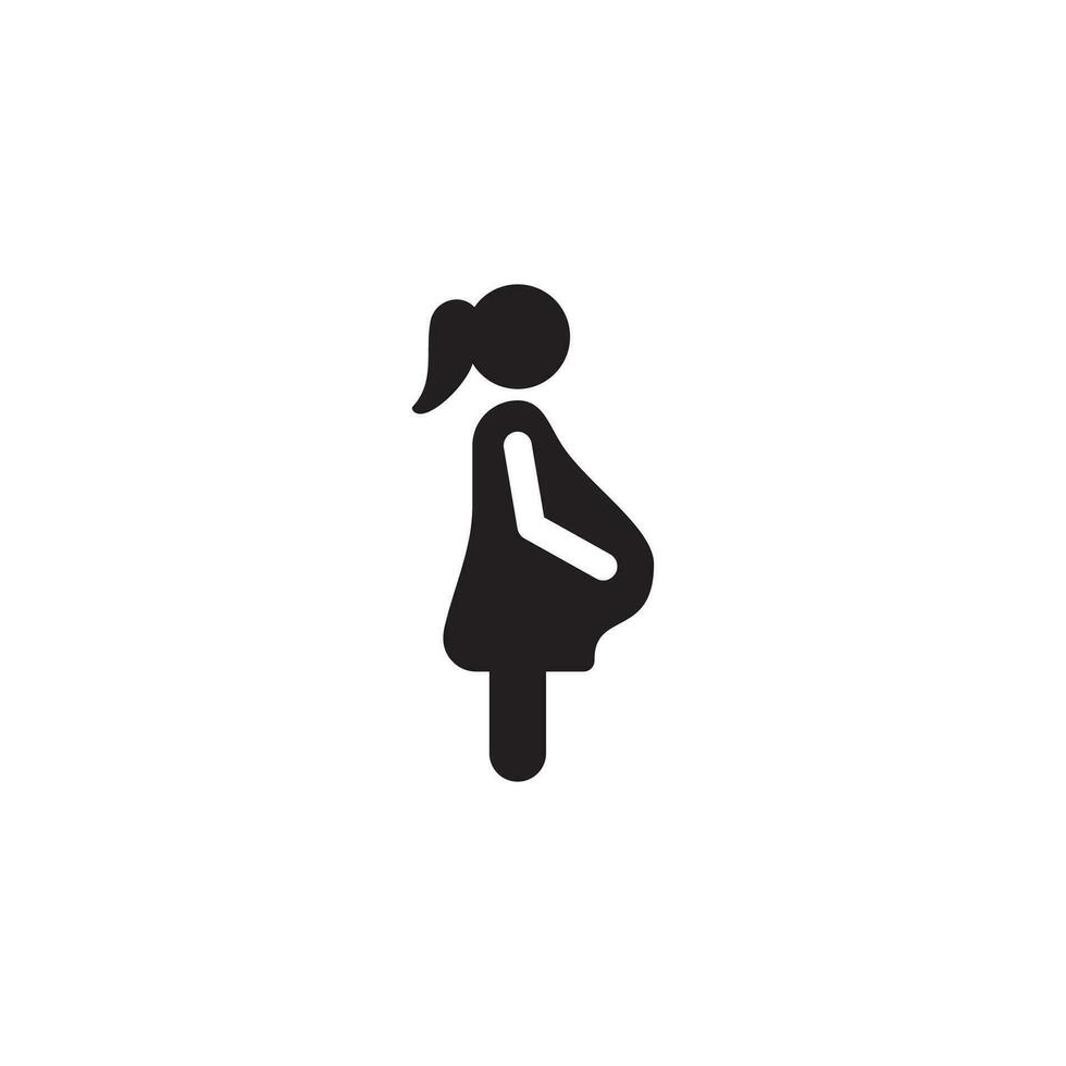 sencillo plano embarazada icono diseño, el embarazo símbolo vector