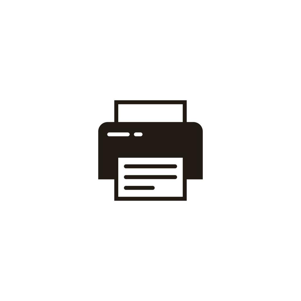 Simple Flat Printer Icon Illustration Design, Clean Printer Symbol with Outlined Style Template Vector