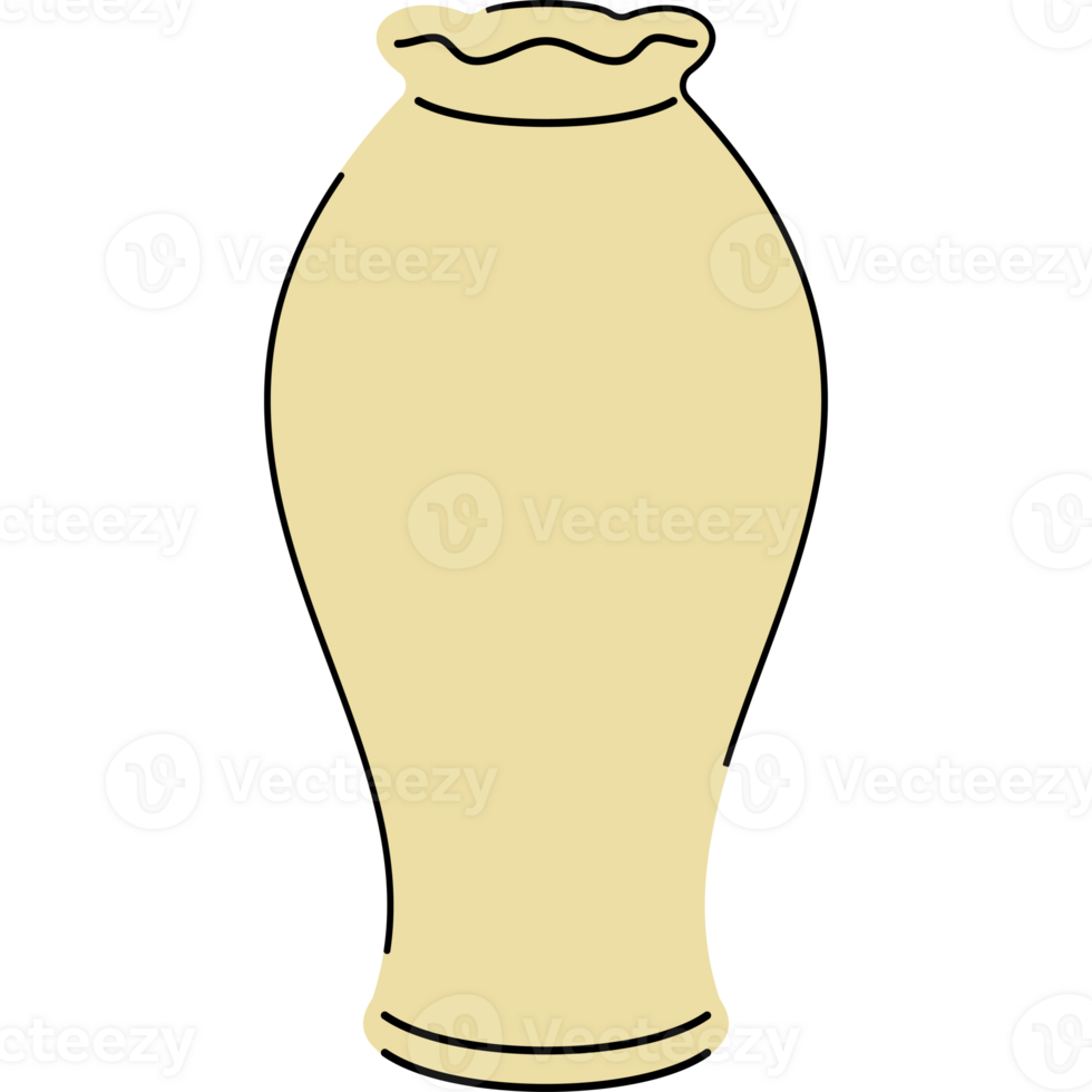 Minimalist Bohemian Style Terracotta Ceramics. Flower Vase Isolated on Transparent Background png