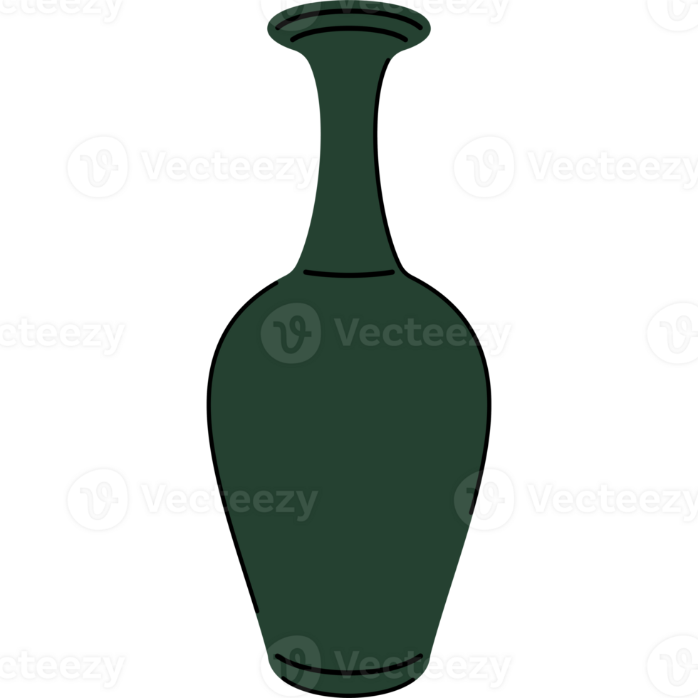 Minimalist Bohemian Style Terracotta Ceramics. Flower Vase Isolated on Transparent Background png