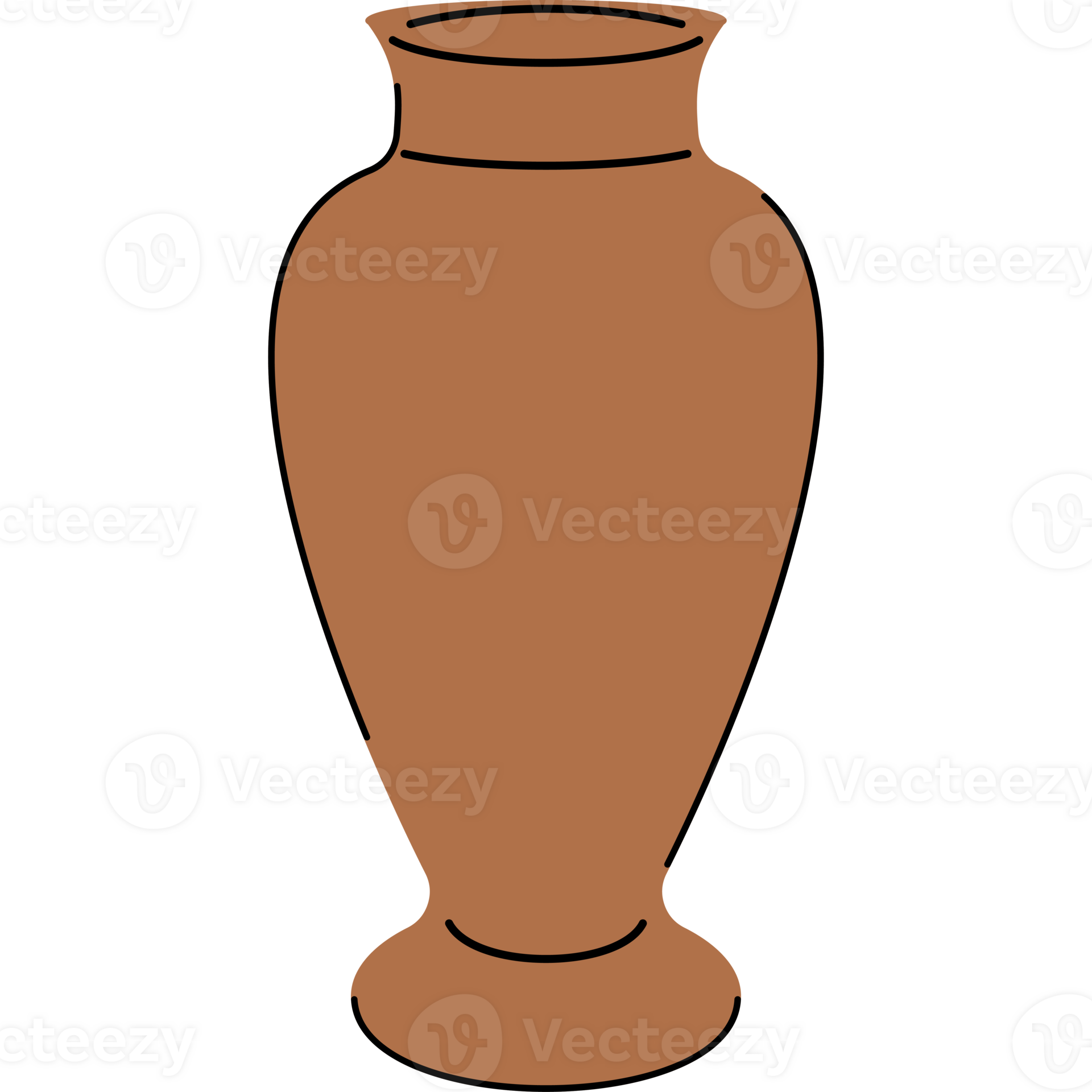 Minimalist Bohemian Style Terracotta Ceramics. Flower Vase Isolated on