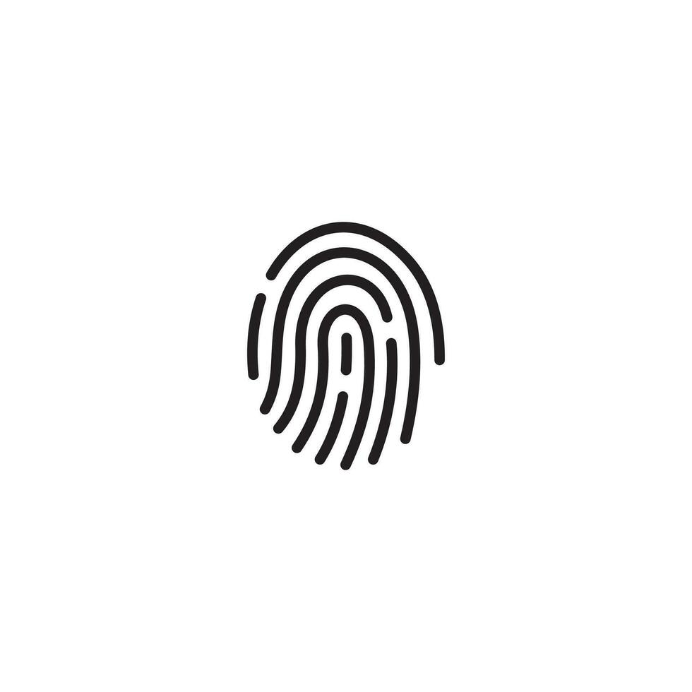 Simple Flat Fingerprint Icon Illustration Design, Fingerprint Scan Symbol Template Vector